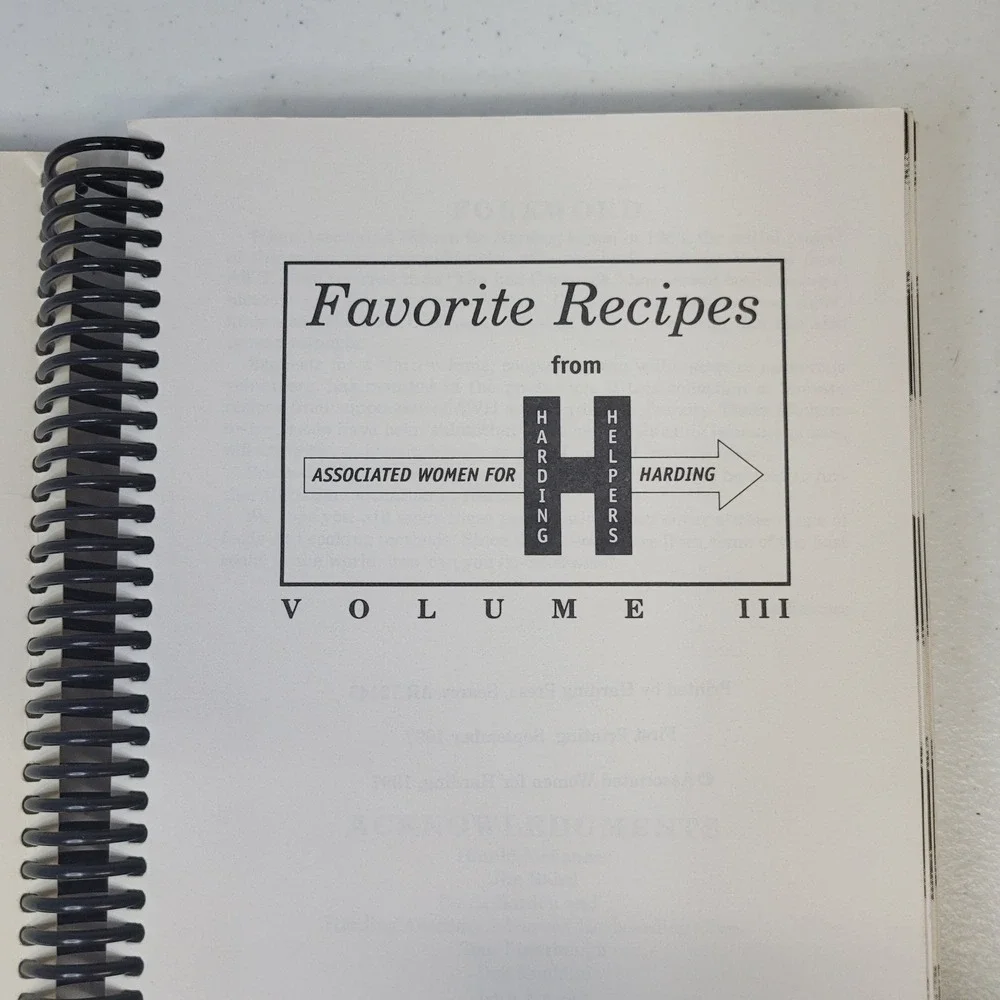 Favorite Recipes Associated Women‎ for Harding Helper Vol III 1997 Spiral Bound